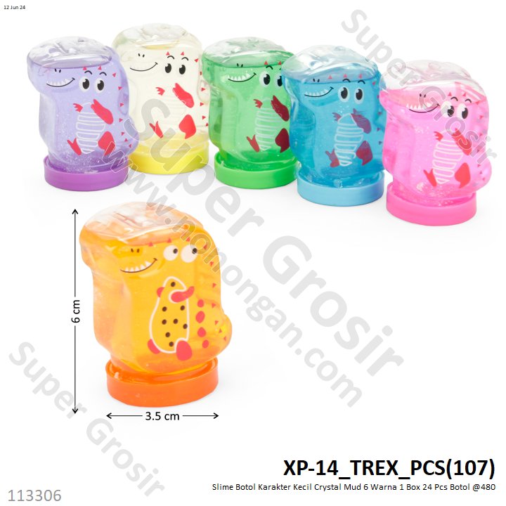 Slime Botol Karakter Kecil Crystal Mud 1 Box 24 Pcs Botol @480