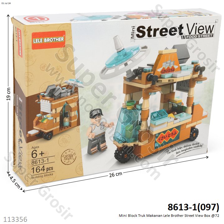 (ONLINE) Mini Block Gerobak Makanan Lele Brother Street View Box @1