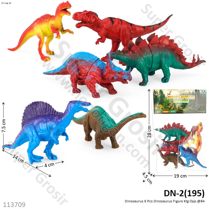 Dinosaurus 6 Pcs Dinosaurus Figure Ktg Opp @84