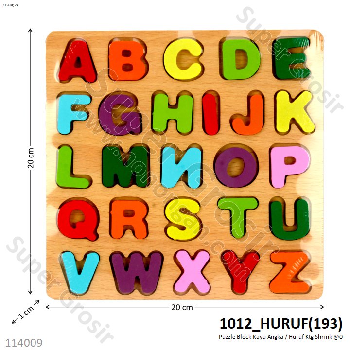 Puzzle Block Kayu Angka / Huruf Ktg Shrink @0