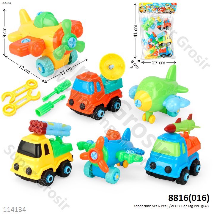 Kendaraan Set 6 Pcs F/W DIY Car Ktg PVC @48