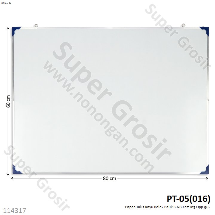 Papan Tulis Bolak Balik White Board / Black Board Kayu 60x80 cm Ktg Opp @6