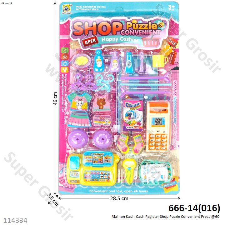 Mainan Kasir Cash Register Shop Puzzle Convenient Press @60