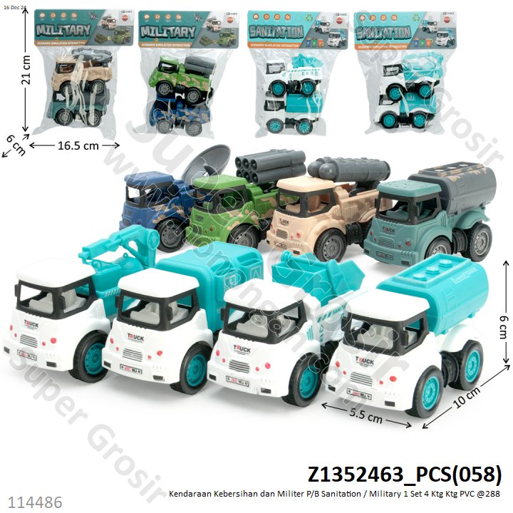 Kendaraan Kebersihan dan Militer P/B Sanitation / Military 1 Set 4 Ktg Ktg PVC @288