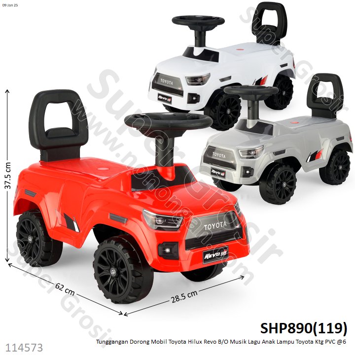 Tunggangan Dorong Mobil Toyota Hilux Revo B/O Musik Lagu Anak Lampu Toyota Ktg PVC @6