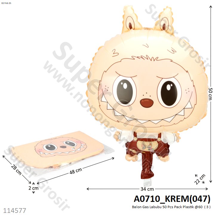 Balon Gas Labubu 50 Pcs Pack Plastik @60
