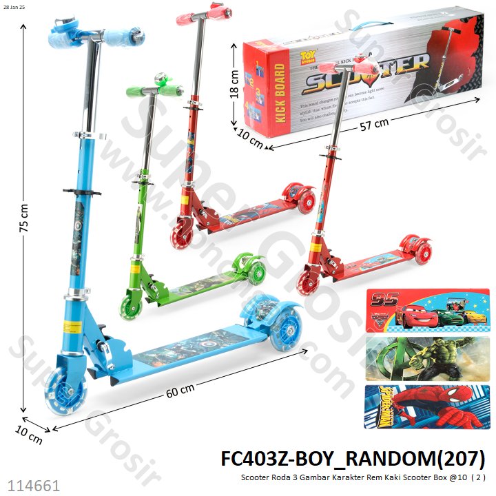 Scooter Roda 3 Gambar Karakter Rem Kaki Scooter Box @10