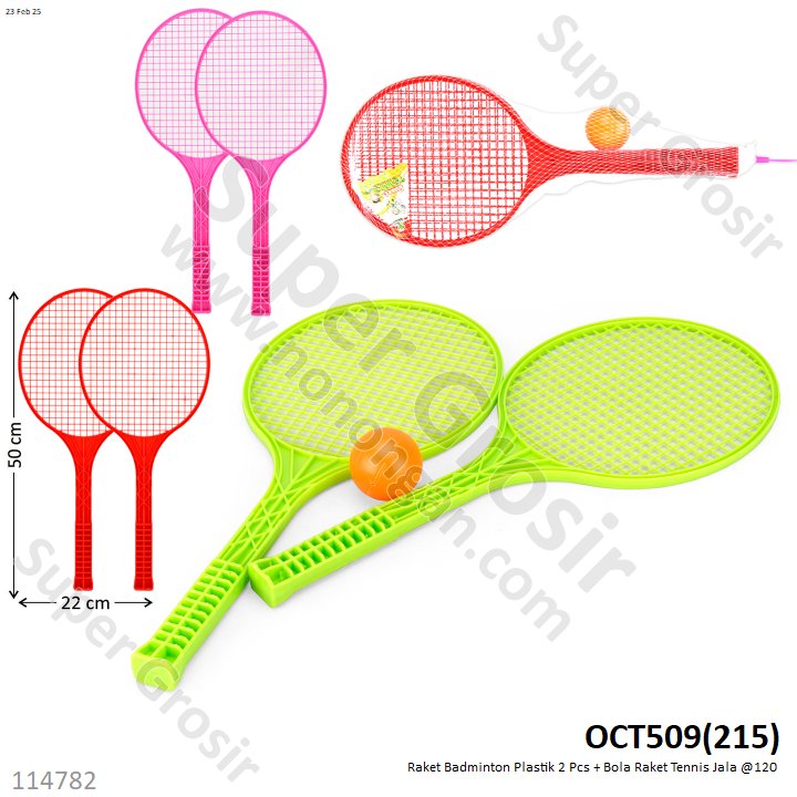 Raket Badminton Plastik 2 Pcs + Bola Raket Tennis Jala @120