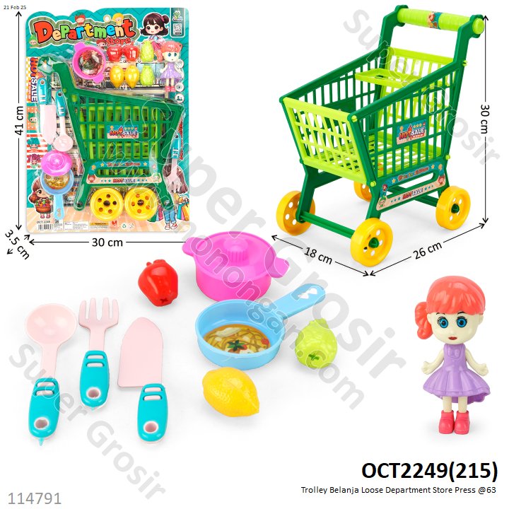 Trolley Belanja Isi Cooking Set dan Boneka Department Store Press @63