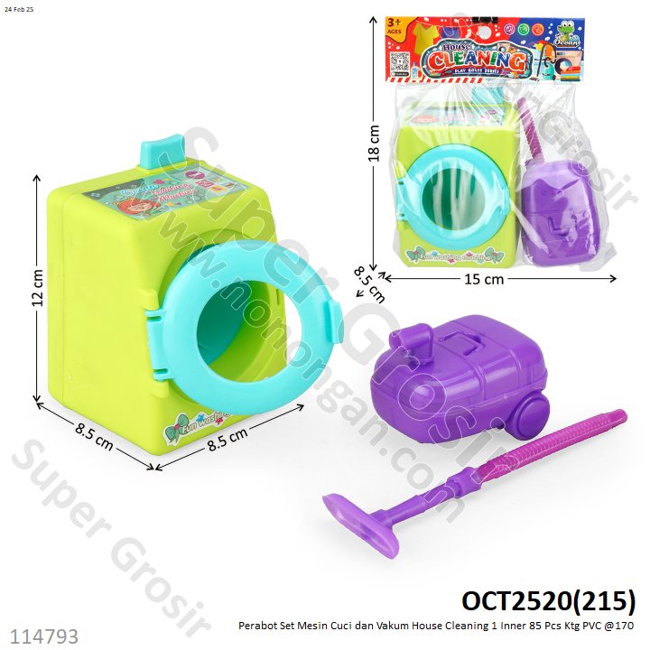 Perabot Set Mesin Cuci dan Vakum House Cleaning 1 Inner 85 Pcs Ktg PVC @170
