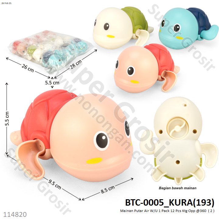 Mainan Putar Air Hewan W/U Berenang 1 Pack 12 Pcs Ktg Opp @360