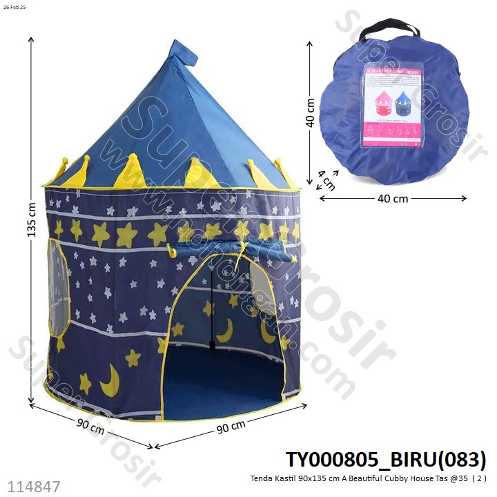 Tenda Kastil 90x135 cm A Beautiful Cubby House TY-071005 / 10513-1 Tas @35