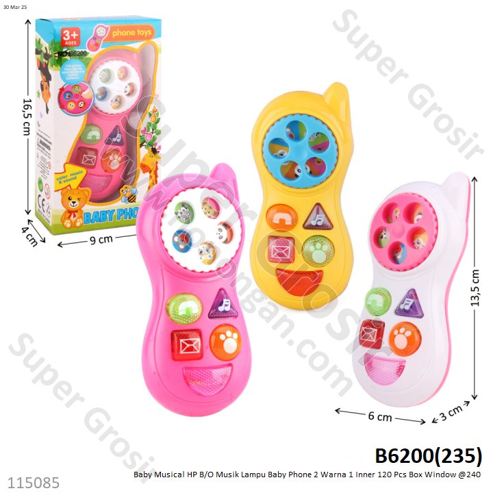 HP B/O Musik Lampu Baby Phone 2 Warna 1 Inner 120 Pcs Box Window @240