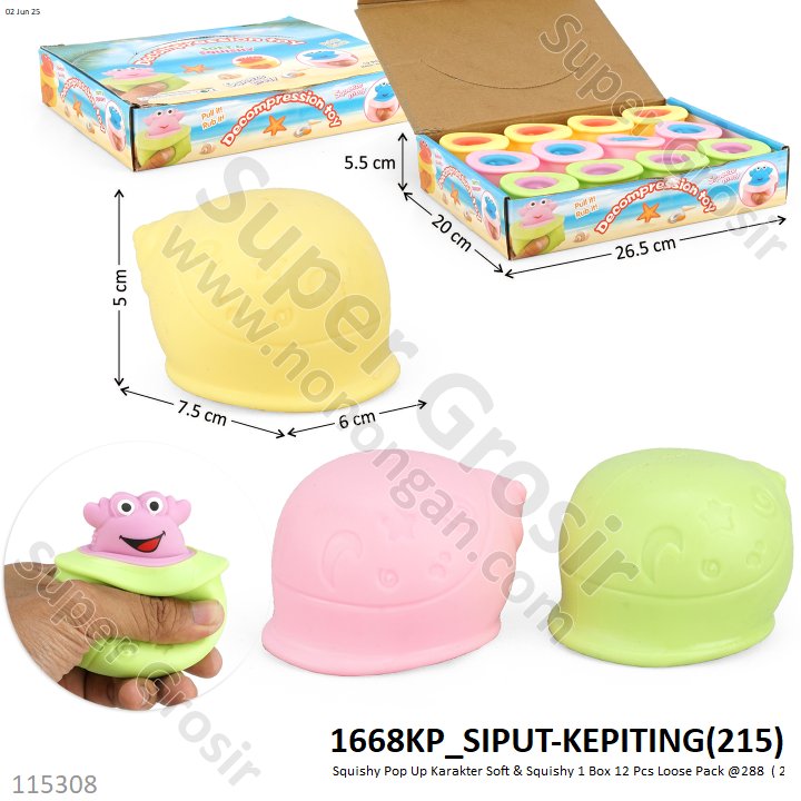 Squishy Pop Up Karakter Soft &amp; Squishy 1 Box 12 Pcs Loose Pack @288