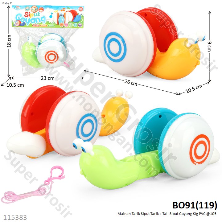 Mainan Tarik Siput Tarik + Tali Siput Goyang Ktg PVC @105