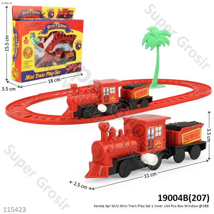 Kereta Api W/U Mini Train Play Set 1 Inner 144 Pcs Box Window @288