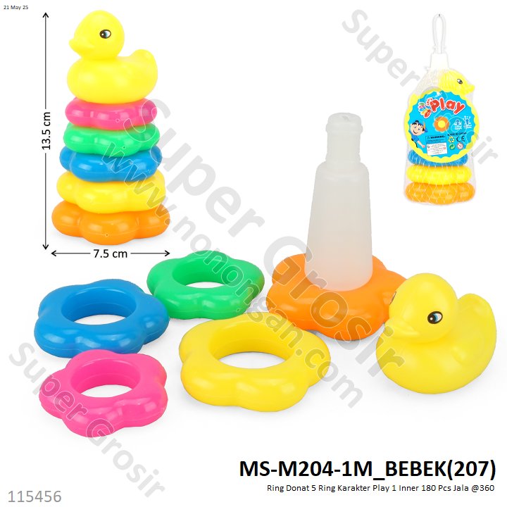 Ring Donat 5 Ring Karakter Play 1 Inner 180 Pcs Jala @360
