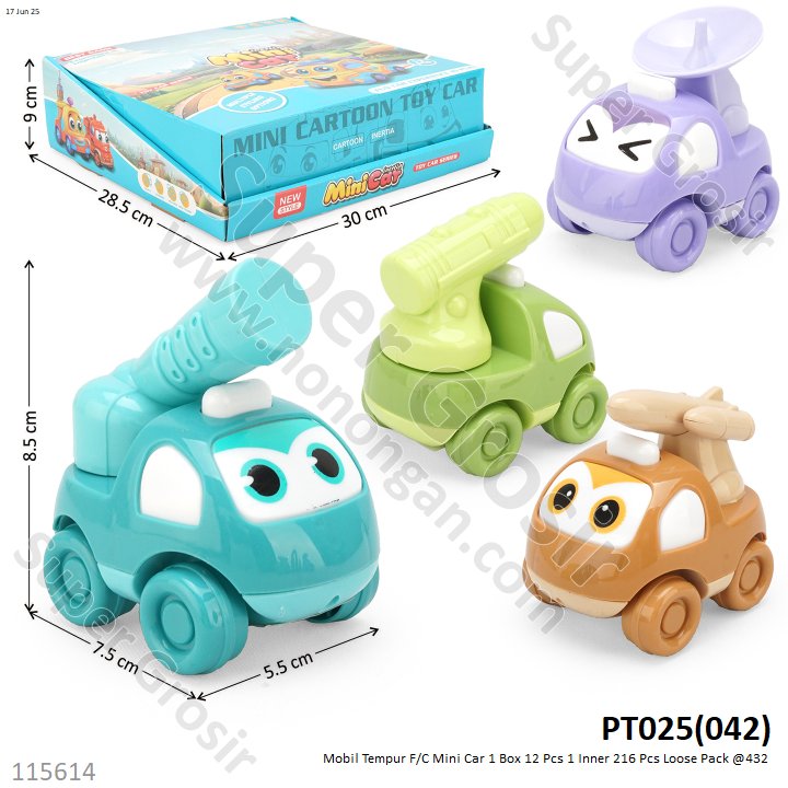 Mobil Tempur F/C Mini Car 1 Box 12 Pcs 1 Inner 216 Pcs Loose Pack @432