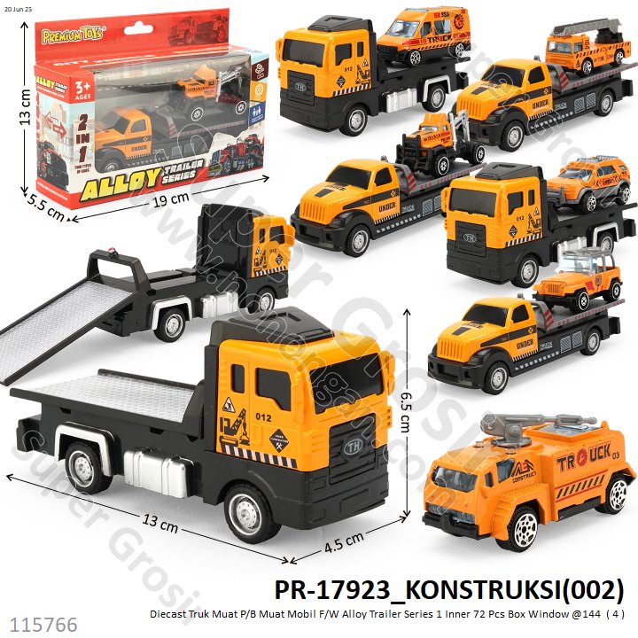 Diecast Truk Muat P/B Muat Mobil Skala Hot Wheels 1:64 F/W Alloy Trailer Series 1 Inner 72 Pcs Box Window @144