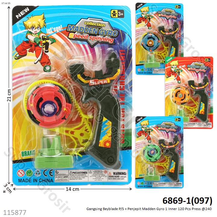 Gangsing Beyblade P/S + Penjepit Madden Gyro 1 Inner 120 Pcs Press @240