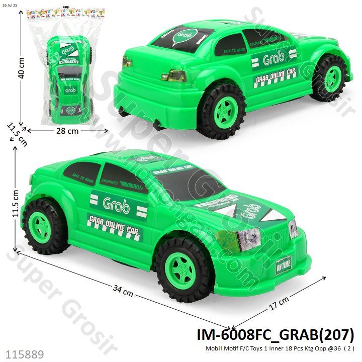 Mobil Motif F/C Toys 1 Inner 18 Pcs Ktg Opp @36