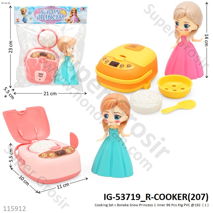 Cooking Set + Boneka Snow Princess 1 Inner 96 Pcs Ktg PVC @192