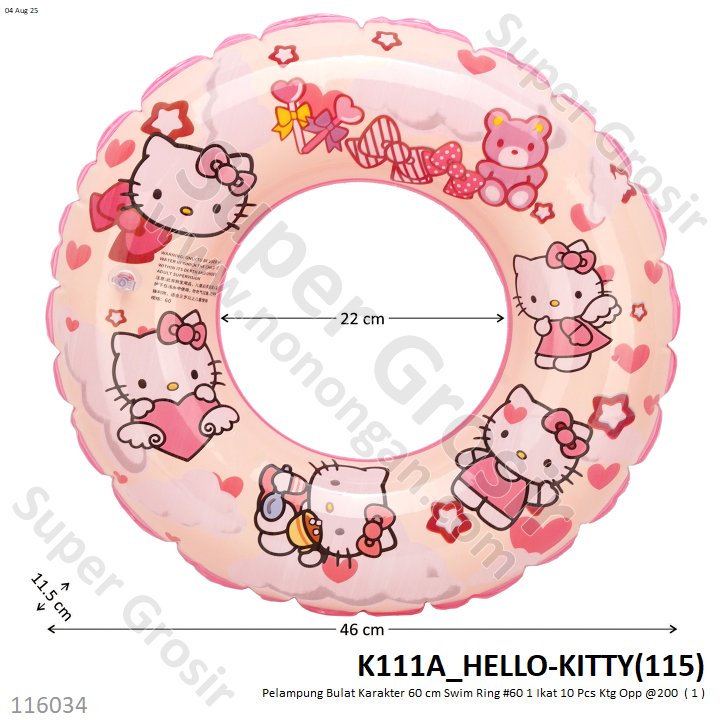 Pelampung Bulat Karakter 60 cm Swim Ring #60 1 Ikat 10 Pcs Ktg Opp @200