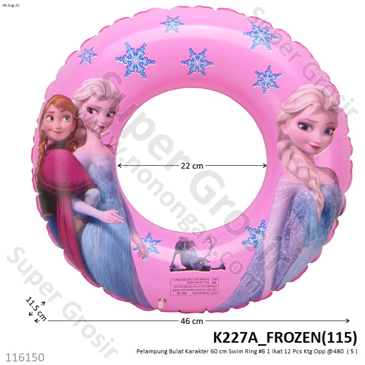 Pelampung Bulat Karakter 60 cm Swim Ring #6 1 Ikat 12 Pcs Ktg Opp @480