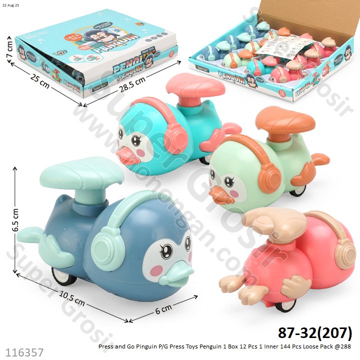 Press and Go Pinguin P/G Press Toys Penguin 1 Box 12 Pcs 1 Inner 144 Pcs Loose Pack @288