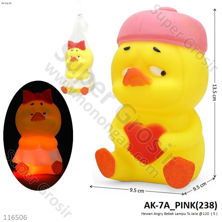 Boneka Cit-cit Hewan Bebek Upset Duck Lampu Tx Jala @120