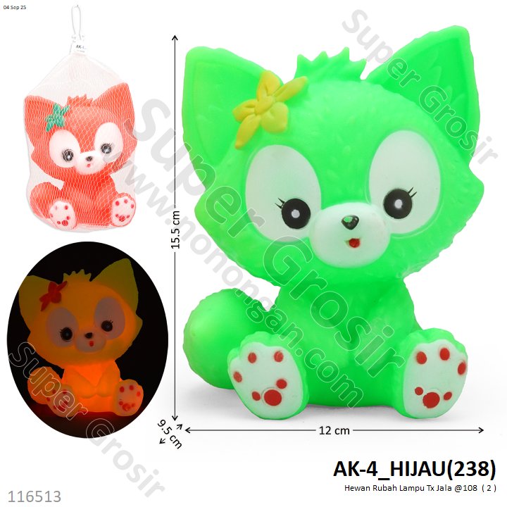 Boneka Cit-cit Hewan Rubah Lampu Tx Jala @108