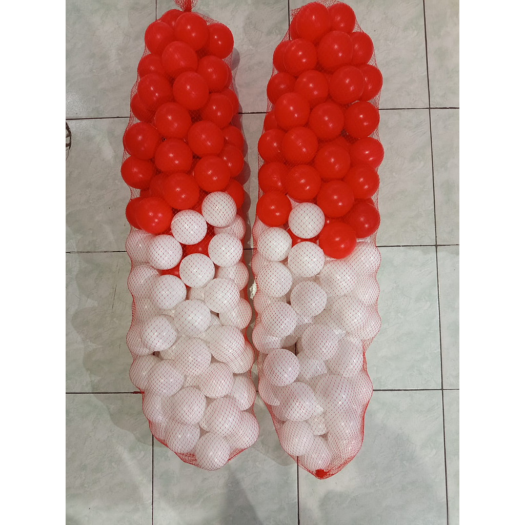 Mandi Bola Merah Putih 100 Pcs Jala @27