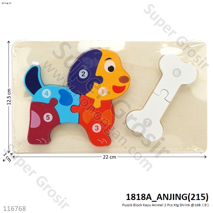 Puzzle Block Kayu Animal 2 Pcs Ktg Shrink @168