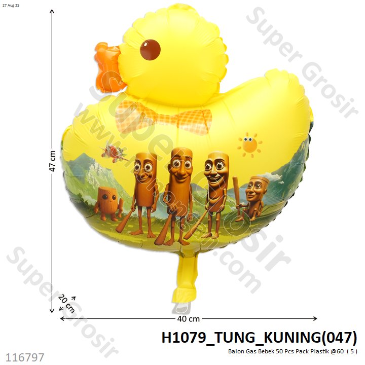 Balon Gas Bebek 50 Pcs Pack Plastik @60