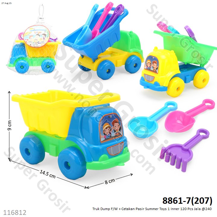 Truk Dump F/W + Cetakan Pasir Summer Toys 1 Inner 120 Pcs Jala @240