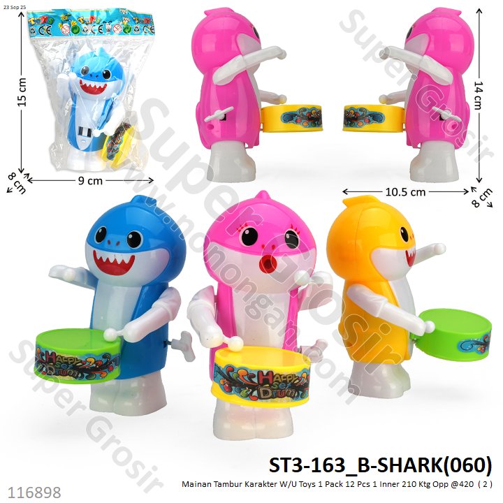 Mainan Tambur Karakter W/U Toys 1 Pack 12 Pcs 1 Inner 210 Ktg Opp @420