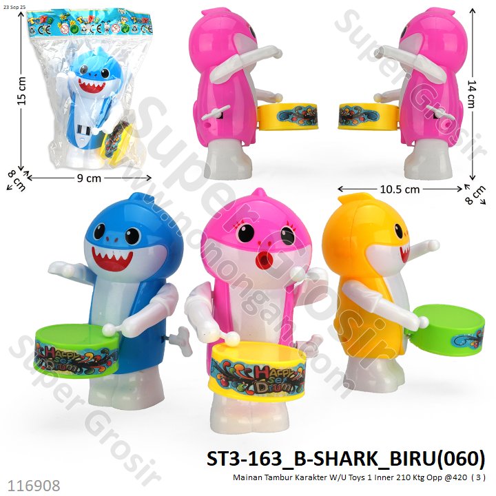 Mainan Tambur Karakter W/U Toys 1 Inner 210 Ktg Opp @420
