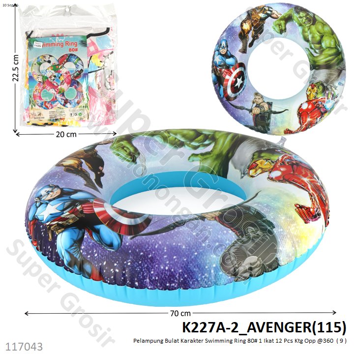 Pelampung Bulat Karakter Swimming Ring 80# 1 Ikat 12 Pcs Ktg Opp @360
