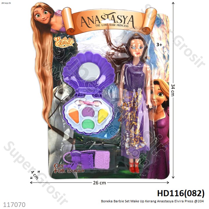 Boneka Barbie Set Make Up Kerang Anastasya Elvira Press @204