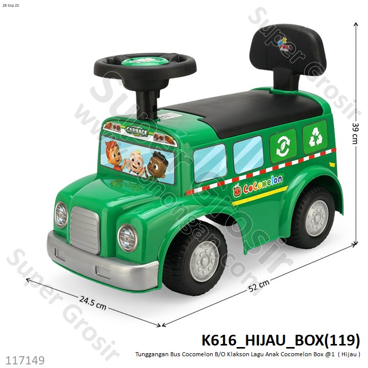 Tunggangan Bus Cocomelon B/O Klakson Lagu Anak Cocomelon Box @1
