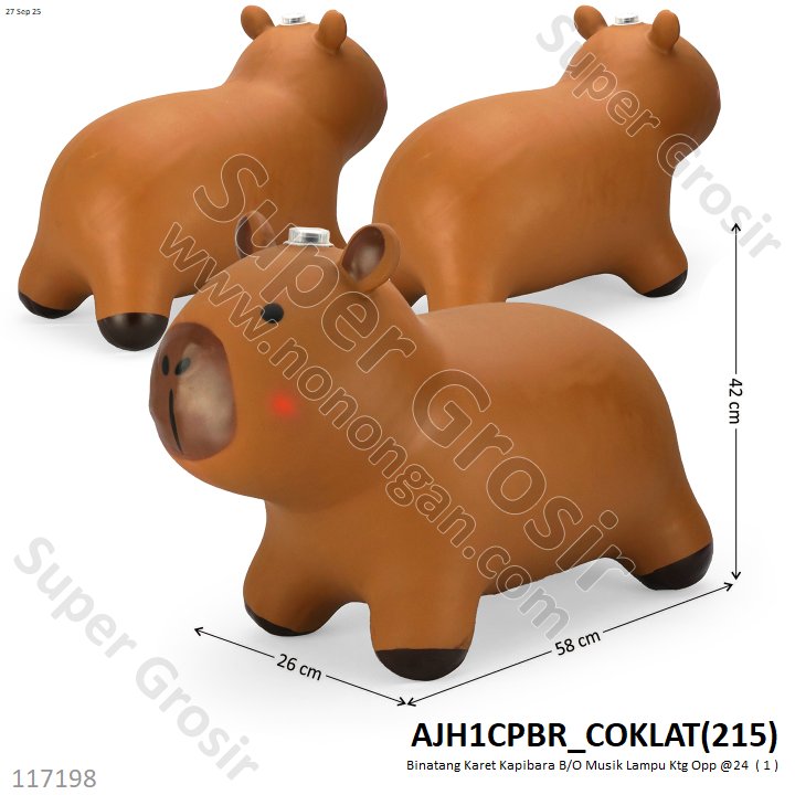Binatang Karet Kapibara B/O Musik Lampu Ktg Opp @24