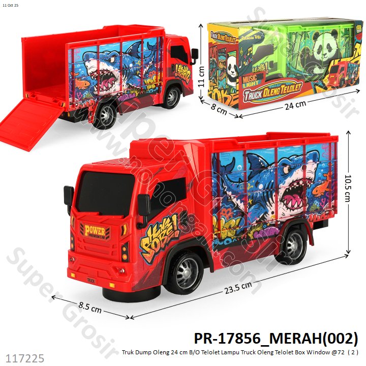 Truk Dump Oleng 24 cm B/O Telolet Lampu Truck Oleng Telolet Box Window @72