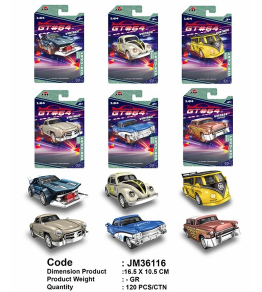 Diecast Mobil / Motor 1:64 F/W GT#64 1 Pack 12 Pcs Press @120