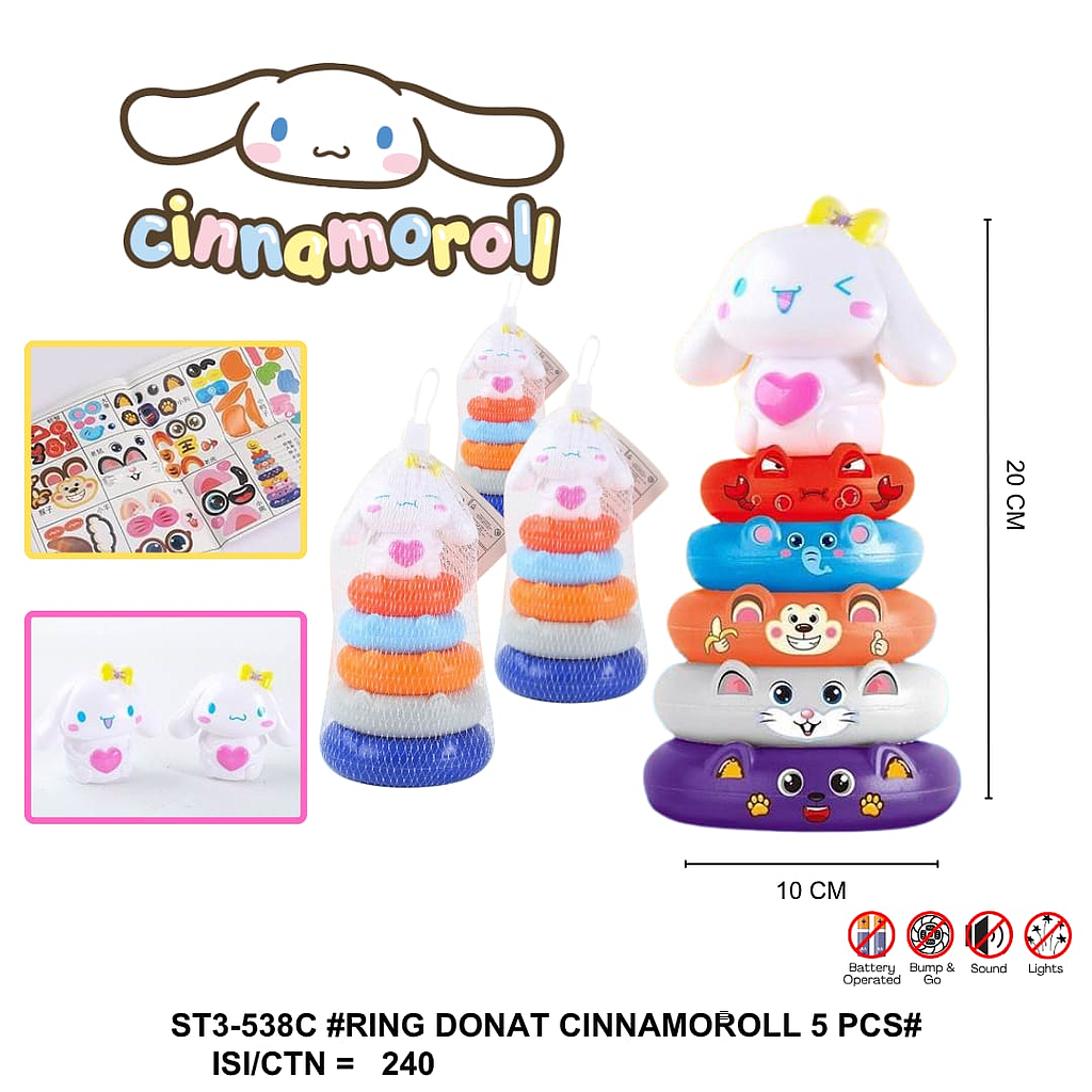 Ring Donat Kepala Karakter Sanrio 4 Ring 1 Inner 120 Pcs Jala @240