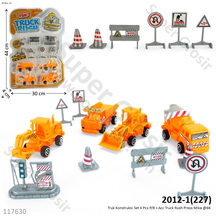 Truk Konstruksi Set 4 Pcs P/B + Acc Truck Rush Press Mika @66