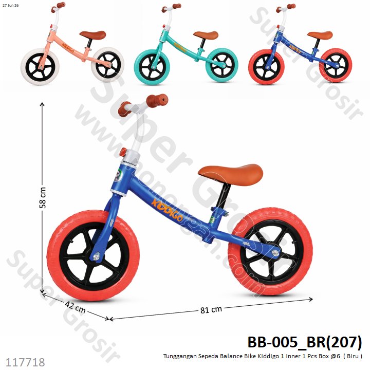 Tunggangan Sepeda Balance Bike Kiddigo 1 Inner 1 Pcs Box @6
