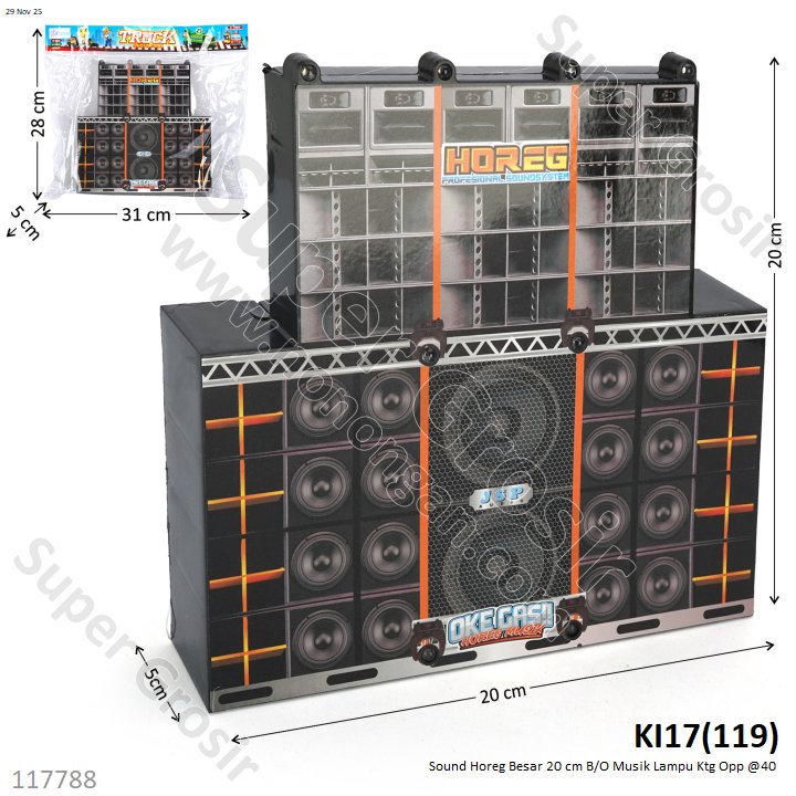Sound Horeg Besar 20 cm B/O Musik Lampu Ktg Opp @40