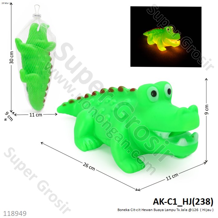 Boneka Cit-cit Hewan Buaya Lampu Tx Jala @126