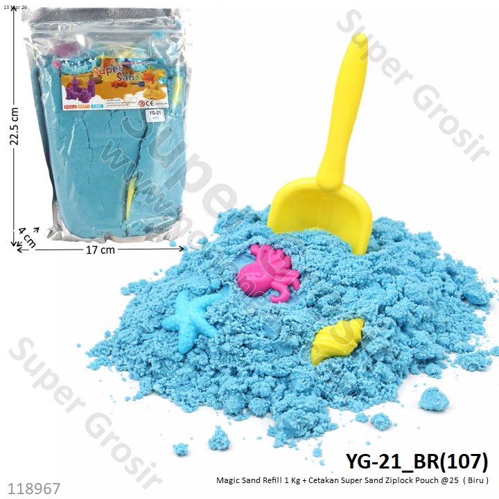Magic Sand Refill 1 Kg + Cetakan Super Sand Ziplock Pouch @25