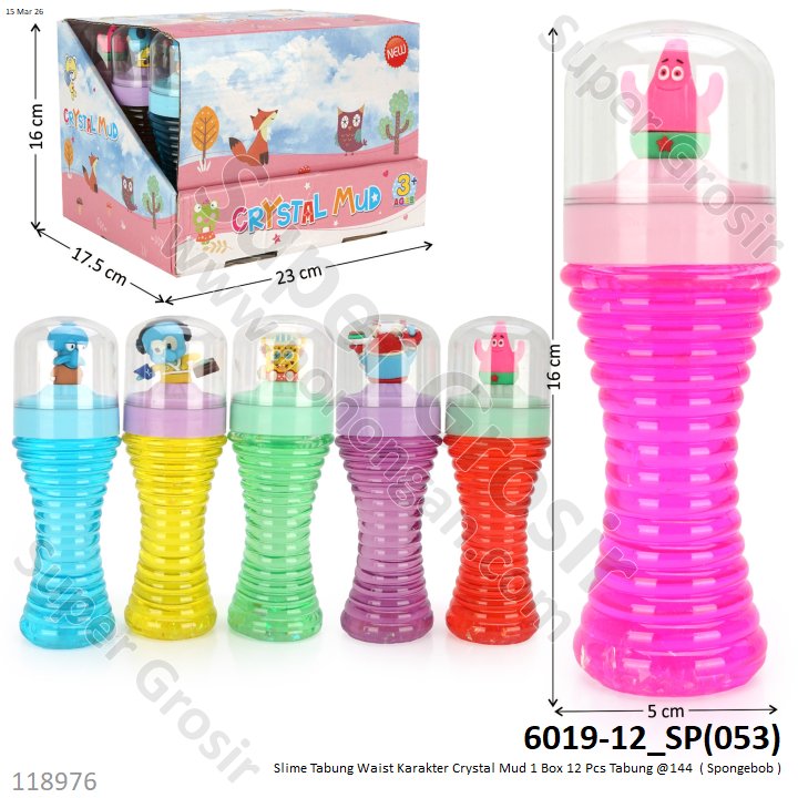Slime Tabung Waist Karakter Crystal Mud 1 Box 12 Pcs Tabung @144